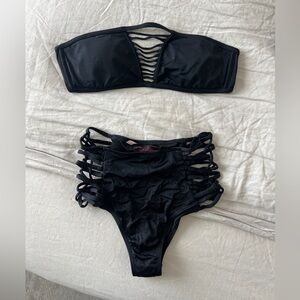 VICTORIA'S SECRET / BLACK HIGH WASIT BIKINI / SIZE S
